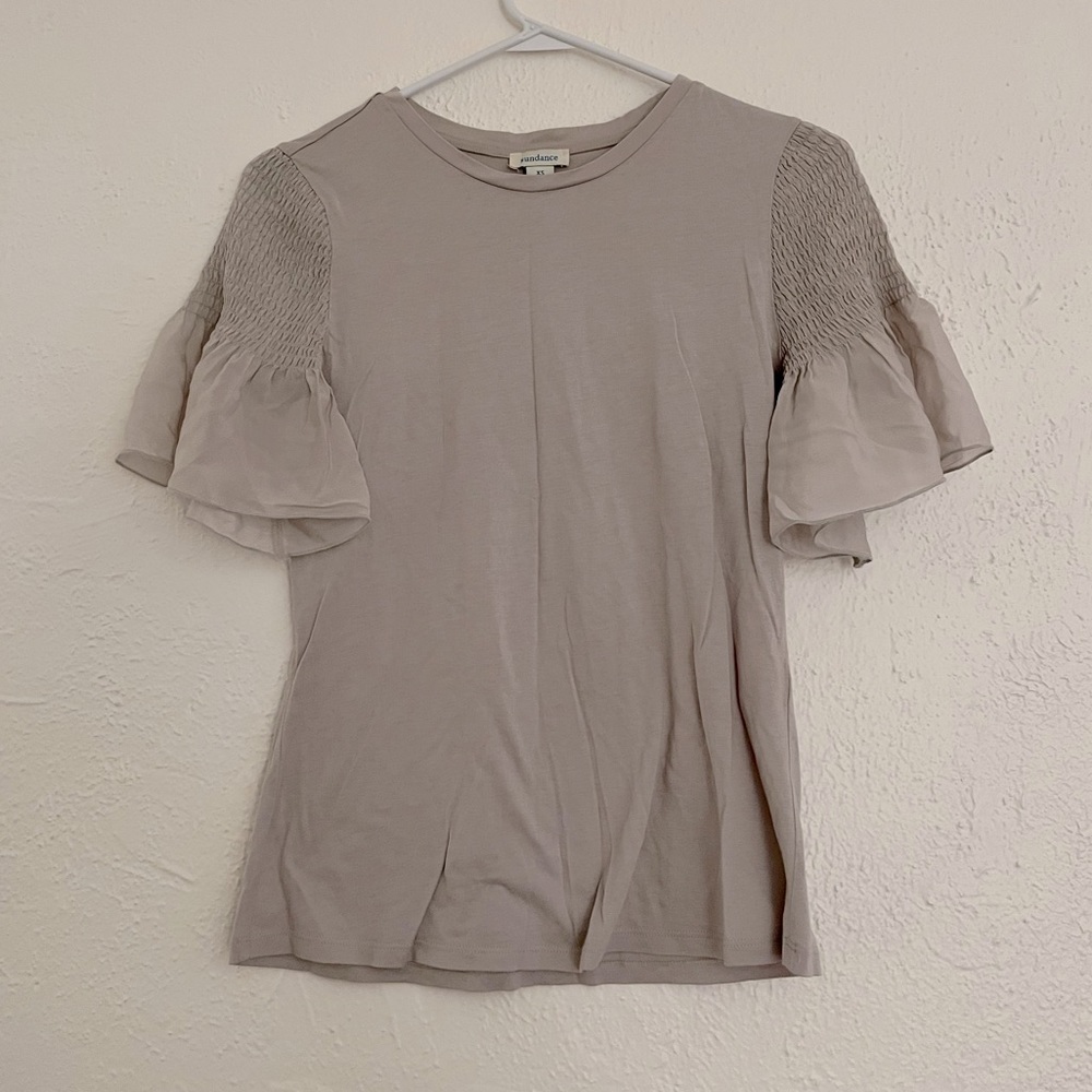 Sundance Shirred Silk Sleeve T-shirt – XS